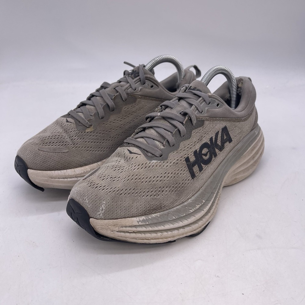 Hoka One Bondi 8 Running Shoes Mens 7 D Walking Sneakers Gray Comfort Support